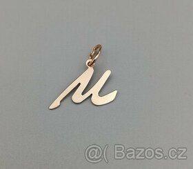 Zlatý přívěsek písmeno "M" 0,45g, 14 kt, 585/1000
