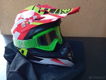Přilba + brýle motocross S 55-56