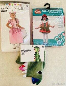 Dětské kostýmy- Jednorožec, Červená Karkulka, dinosauru—NOVÉ