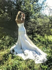 Mermaid krajkové IVORY svatební šaty