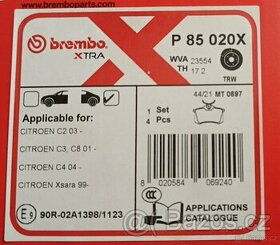 Brzdové destičky Brembo P 85 020X - 1
