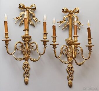 Luxusní nástěnné lampy neoklasicistní – zlacený bronz