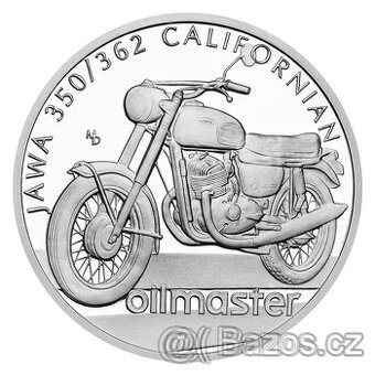 Stříbrná mince Na kolech - Motocykl JAWA Californian proof