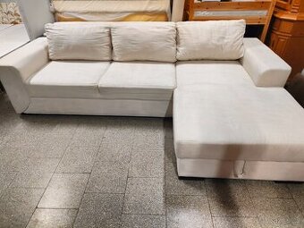 Sedačka rohová rozkládací s úložným prostorem světlá