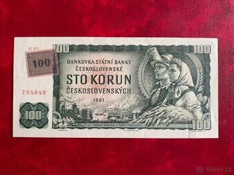 Bankovka 100 Kčs 1961