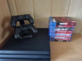 Sony PlayStation 4 PRO 2TB, 2x Ovladač, 11x Hra, VR set