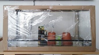 Vybavené 80x40x40cm terarium nové , 2x světla , žárovky uvb