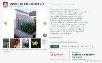 Skleník ke zdi Limes Variant Nový