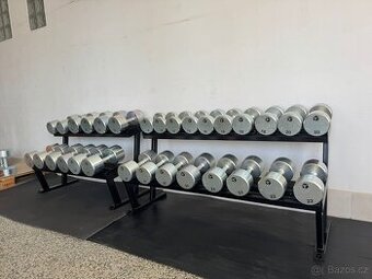 Sada jednoručních činek 12-40kg + 2x stojan