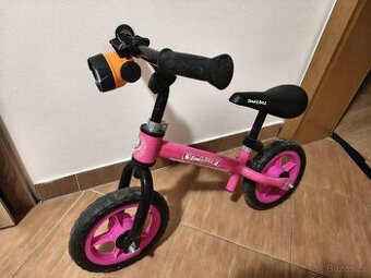 Růžové odrážedlo Bimbo BIKE + přední LED světlo