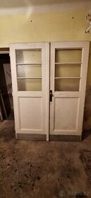 Staré dvoukřídlé dveře masiv 150×205 cm