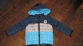 Zimní šedo-modrá zimní bunda vel. 104/110