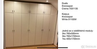 Sestava skříní s policemi- kvalitní materiál jako nové