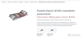 Luxusní nový polohovací rošt na postel 200x120 cm + matrace