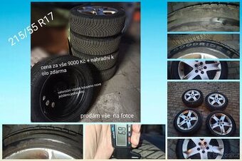 Prodám pneumatiky a disky 215/55 R17 - 1