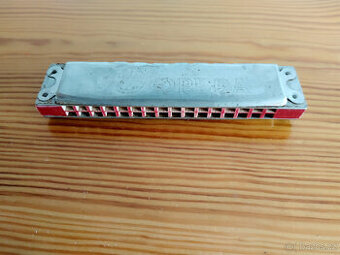 Retro foukací harmonika Opera, made in Czechoslovakia