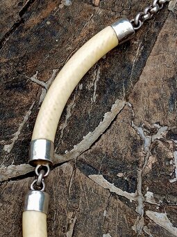 Náhrdelník slonovina + stříbro