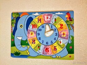 Dřevěné puzzle, hodiny