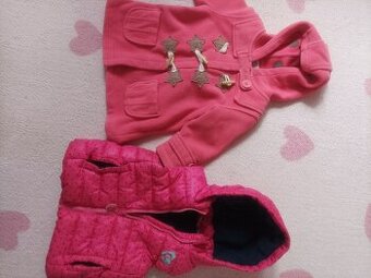 Dívčí kabátek NEXT vel. 12-18 měsíčů, dívčí vesta vel. 80