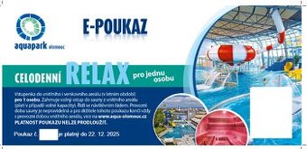 Celodenní e-poukaz RELAX – Aquapark Olomouc