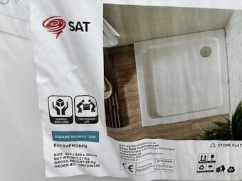 Sprchová vanička z litého mramoru 80 x 80 cm ,bílá , nová