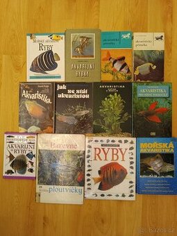 Knihy o akvaristice – 11 ks, ryby, rostliny, mořská akvarist