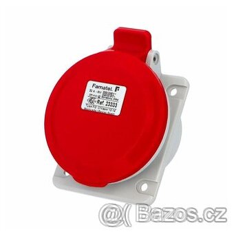 Zásuvka vestavná IP54/400V/32A/5P 6h, šikmá 10°