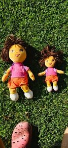 2 plyšové panenky Dora,30 a 19 cm,batůžek na zádech