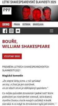 Shakespearovské slavnosti - Bouře