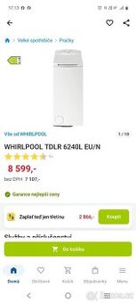 Vrchem plněná pračka Whirlpool