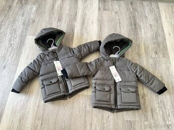 Zimní bundy pro dvojčata vel. 74 6-9 měs. Nové