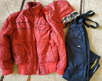 Dívčí zimní bunda a zateplené kalhoty na výšku 152 cm