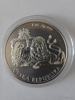 Stříbrná investiční mince Český lev 2019, 1 oz