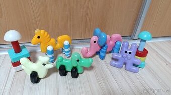 Retro plastová skládací zvířátka