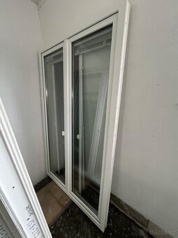 4KUSY PLASTOVÉ DVOUKŘÍDLÉ BALKÓNOVÉ DVEŘE 158x239-PLZEŇ