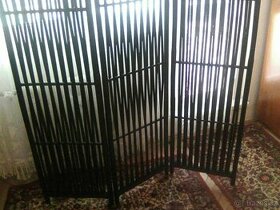 Design zástěna / paravan z bambusu - černá barva - 1