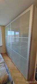 IKEA posuvné dveře skříně PAX, hliník+mléčné sklo