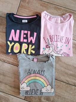 Trička, trika s dl. rukávem, vel.116