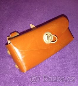 Starožitná kožená brašnička na kolo