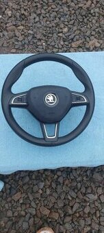 Prodam tříramenný kožený Volant Multifunkční ± Airbag  Škoda