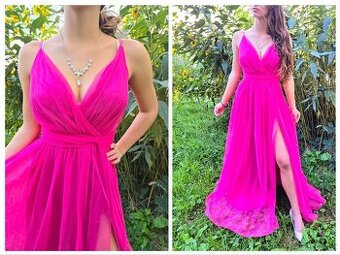 NOVÉ TŘPYTIVÉ plesové šaty PINK RŮŽOVÉ