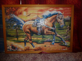 Obraz s koněm,velký 90x60