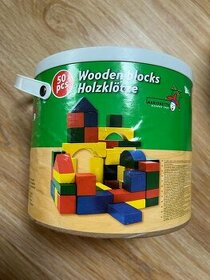 Dřevěné kostky 50 ks + Krtek