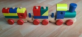 Dřevěný dětský vláček - hračka jako NOVÁ - 1