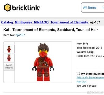Lego Ninjago njo187 Kai - Tournament of Elements