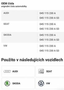 Řetěz pohonu olejoveho čerpadla Skoda/Vw 1.4TDI