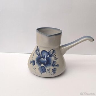 Retro turek s květinovým dekorem - ruční práce 1950