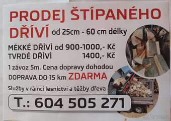 štípané palivové dřevo - SUCHÉ