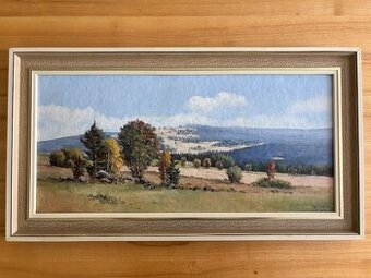 Obrazy - Hašek, Jaro a Zima na Vysočině, olej 44x80