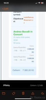 Lístky Andrea Bocelli